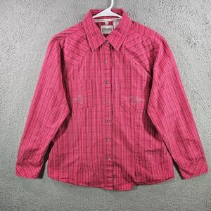 Cowgirl Hardware Pink Striped Western Snap Shirt Rhinestone Size XXL